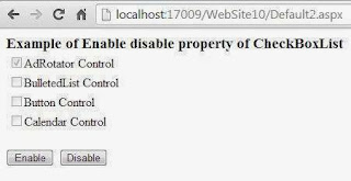 Programmatically change CheckBoxList enable disable property in ASP.NET 