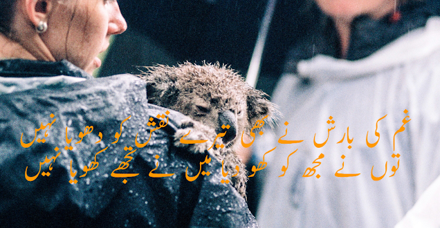 Gham ki Barish ne bhi tere naqsh ko dhoya nahi By Munir Niazi- 2 lines poetry in urdu for boyfriend