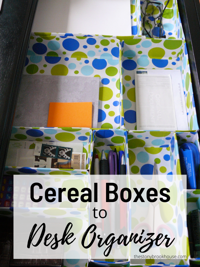 Cereal Box Organizer finished