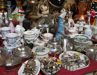 china & silver at a flea market