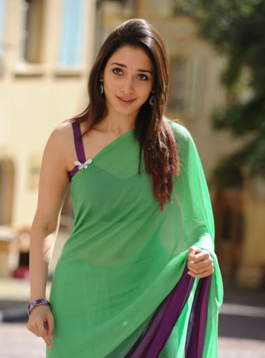 tamanna in green saree actress pics