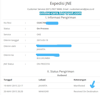 Cara Cek Resi JNE via Online