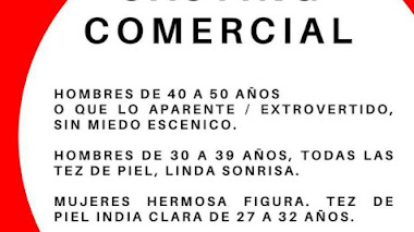 CASTING en STO DOMINGO: Se buscan HOMBRES de 30 a 50 años y MUJERES de 27 a 32 años para COMERCIAL