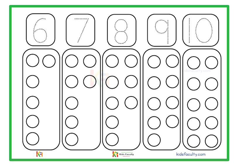 1 to 10 Numbers Coloring. Kids Printables. Free.