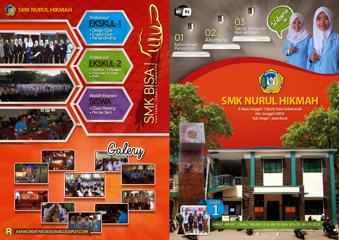 Contoh Desain Brosur Sekolah SMK | Grafika Media Cipta Adv