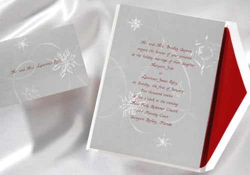 This invitation is perfect for your winter wedding Snowflakes swirl around 