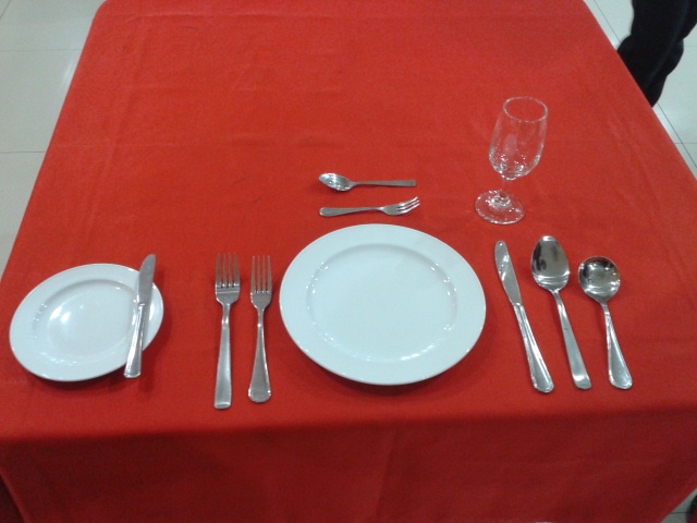 Banquet Coordinator SETTING CUTLERY ON TABLE