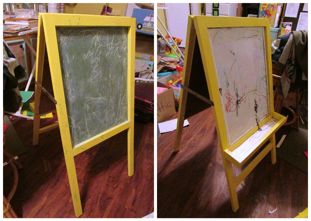 Just A Little Creativity: Kids Chalkboard Easel Makeover {EASY DIY