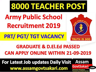 Army Public School Recruitment 2019