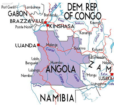 Mapa de Angola Mundo
