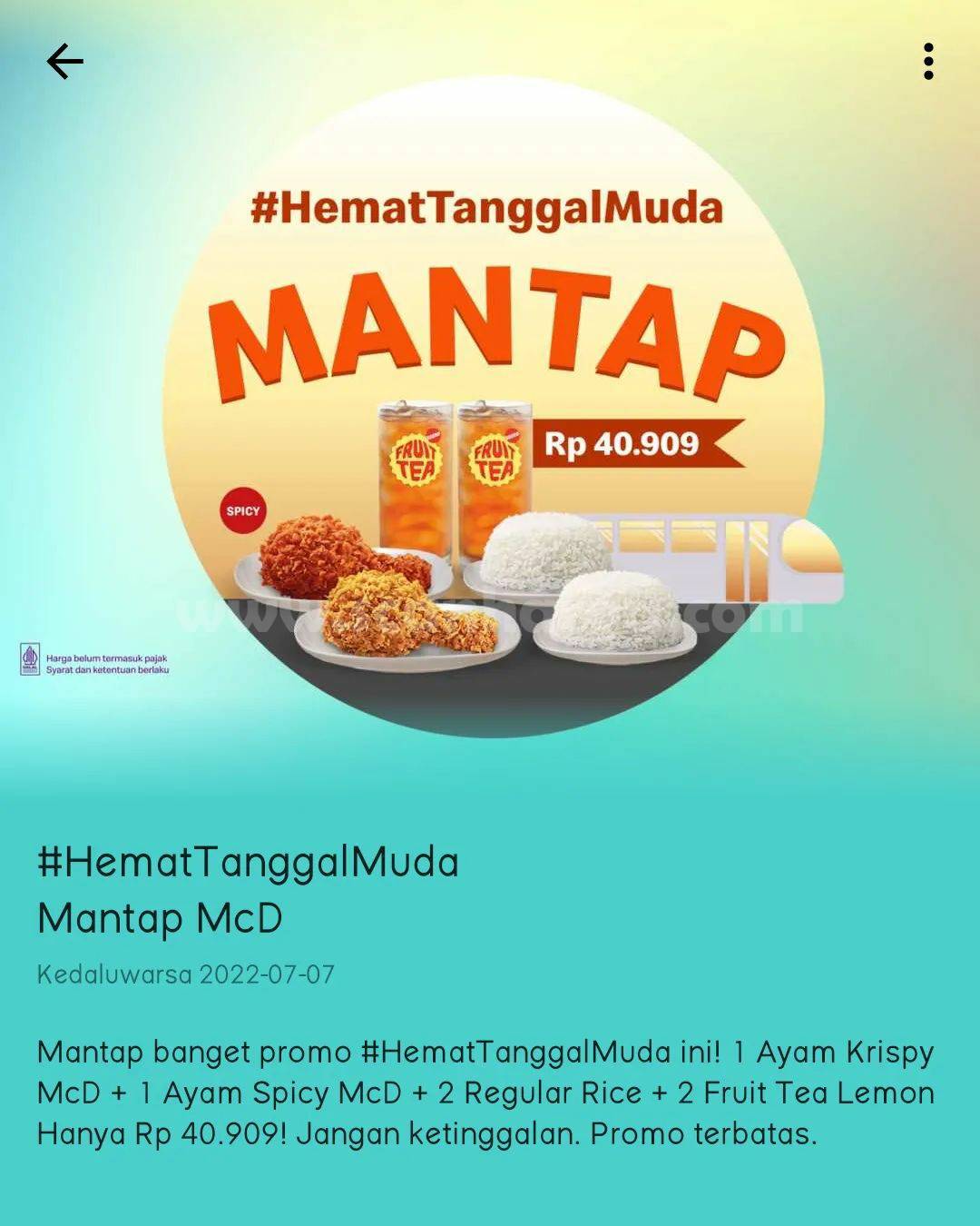 Promo MCDONALDS Kode Kupon Hemat Tanggal Muda