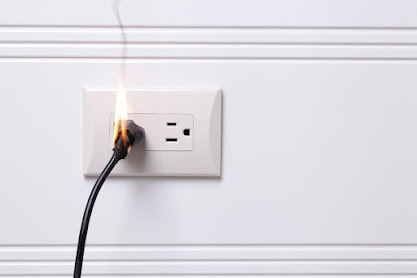 plug cable catches fire