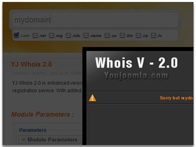 YJ Whois 2.0, Domain Registration, Joomla