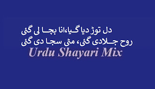 Dil tor dia gaya, Urdu sad shayari, Urdu shayari, Sad poetry