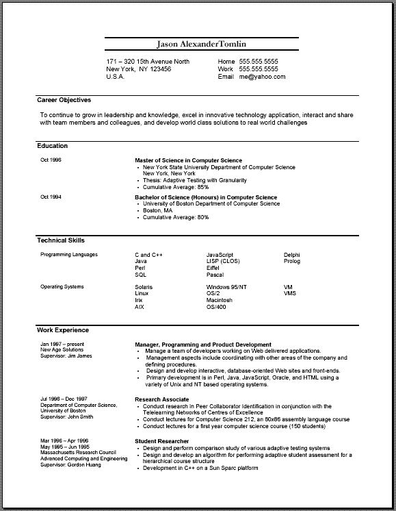 Resume Formatting In Word resume formatting word