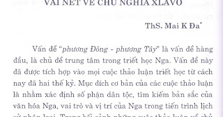 Vài nét về chủ nghĩa Xlavơ 