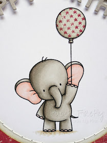 Masculine card featuring cute elephant with balloon