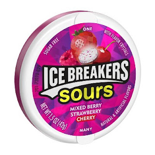 a container of "icebreaker sours" candy