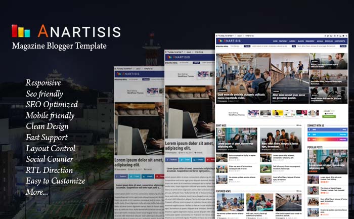 Anartisis - News & Magazine Premium Blogger Template