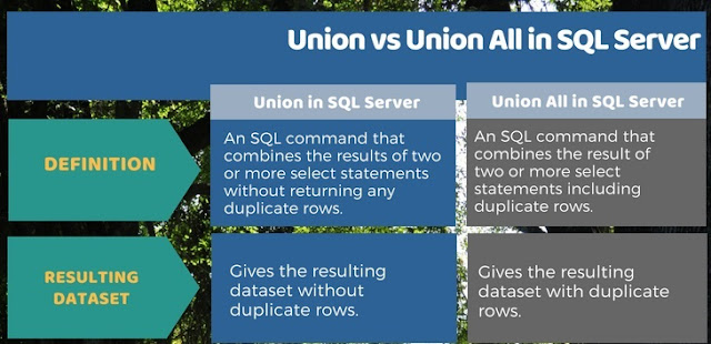 Union, Union All in SQL Server, Oracle Database Tutorial and Material, Oracle Database Preparation, Oracle Database Guides