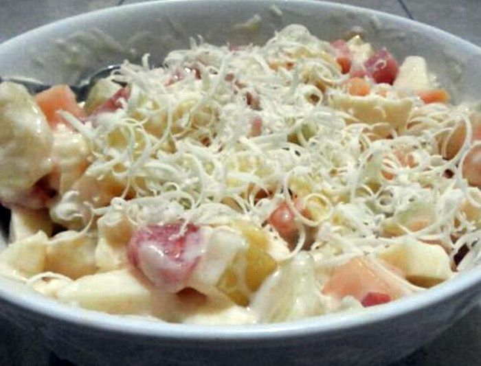 MUDABERKARYA Resep  Salad Buah Keju Mayonise Vla Creamy