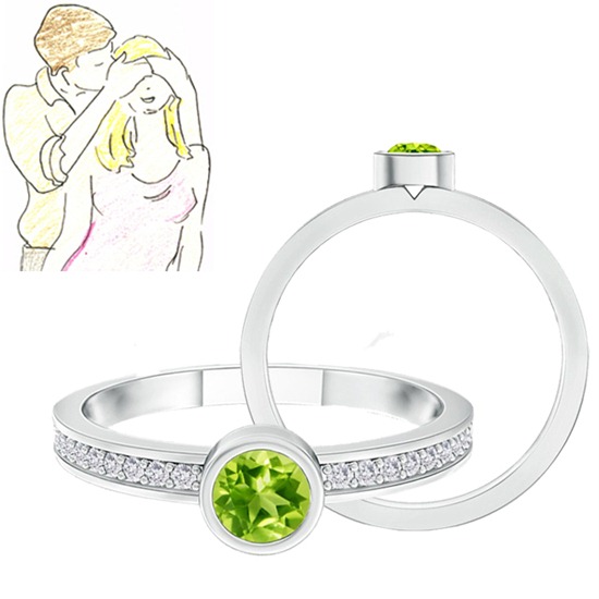 Peridot Engagement Ring