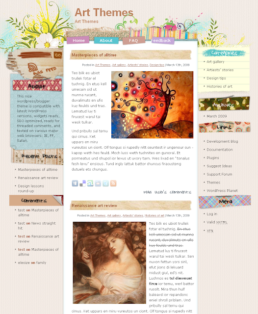 Art work wordpress theme free download.