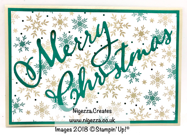 Simple Christmas Card Using Merry Christmas Die & Joyous Noel DSP Nigezza Creates