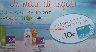 Logo Garnier ti regala le Card Tigotà da 10 euro