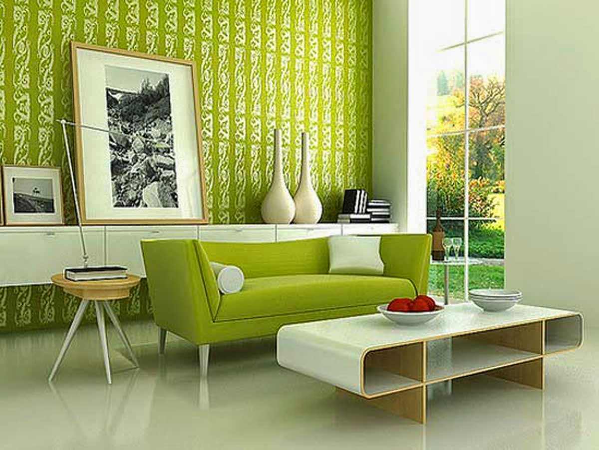 Gambar Wallpaper Dinding Ruang Tamu Minimalis Modern Foto Desain