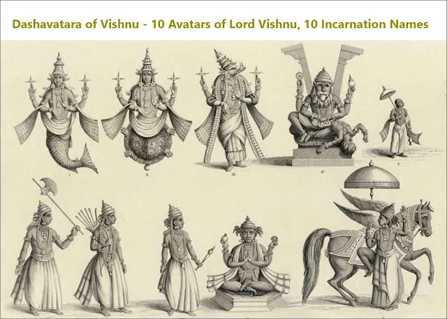 Dashavatara of Vishnu - 10 Avatars of Lord Vishnu, 10 Incarnation Names List