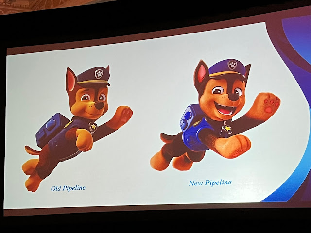 "Old Pipeline Vs. New Pipeline" slide of Chase the Police Pup