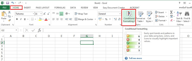 การจัดการรูปแบบ ใน Excel