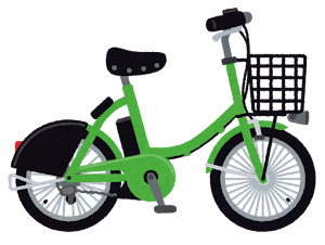 シェア自転車のイラスト（緑）