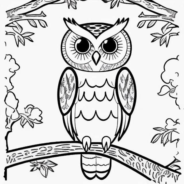 Owl Coloring Pages For Kids Easy Printable