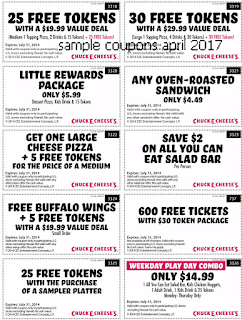 Chuck E Cheese coupons april