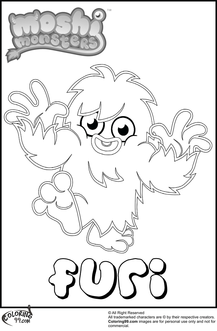 moshi monster furi coloring pages