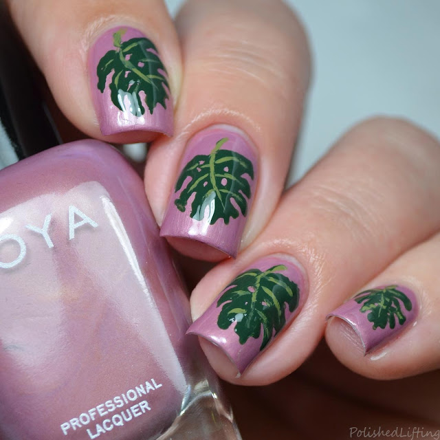 monstera deliciosa nail art