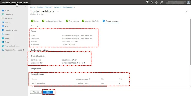 Intune Trusted Certificate Profile Configuration Review