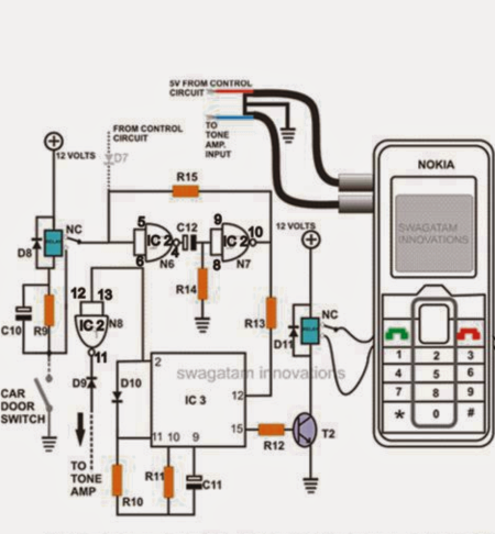 Cell Phone Call Alert Security System Circuit