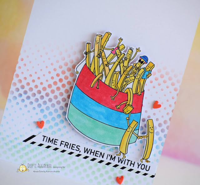 Card using French Fries digital stamp