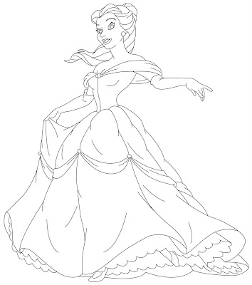 Disney Coloring Sheets on Princess Coloring Pages Belle 05 Jpg