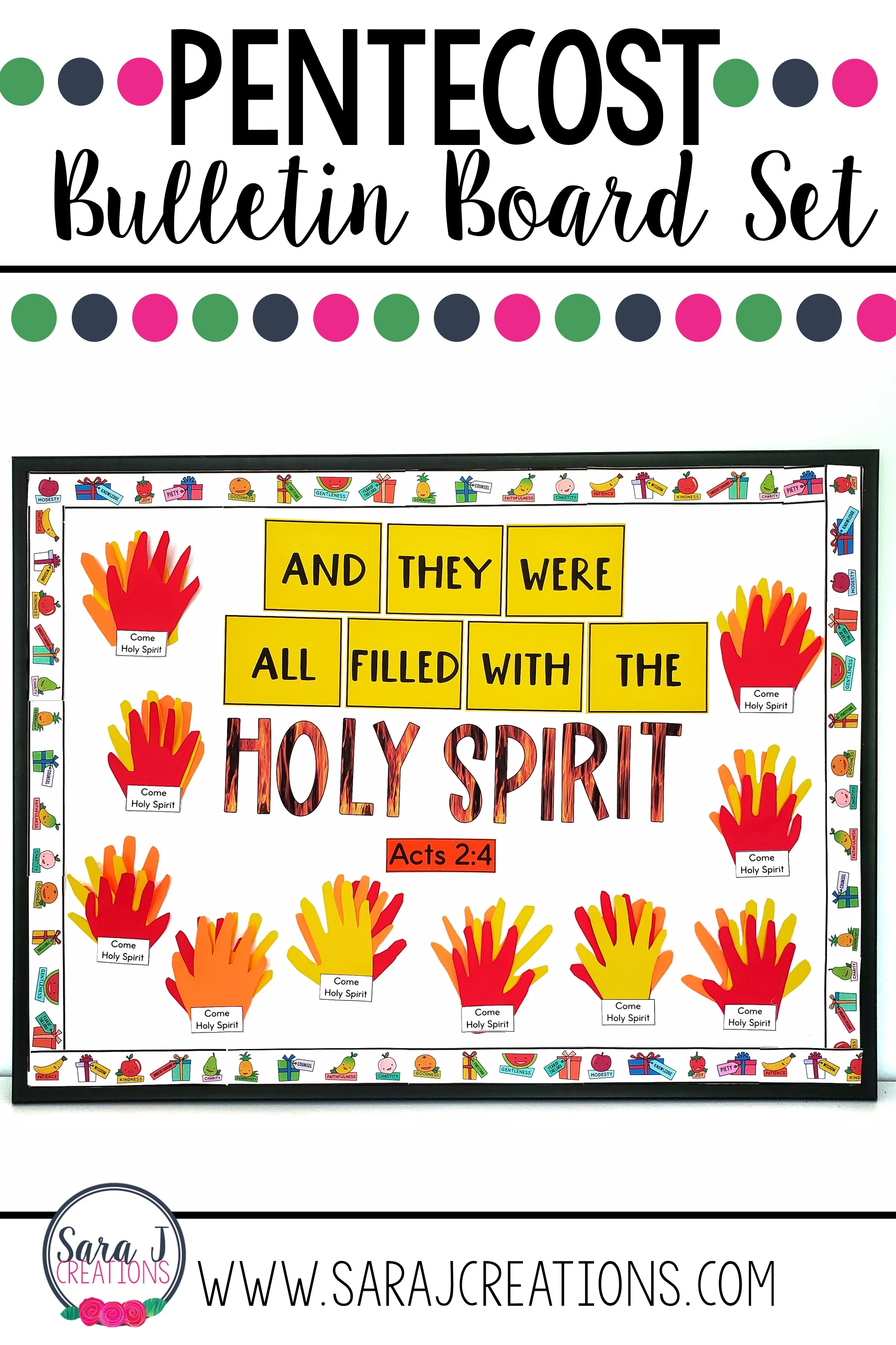 Holy Spirit bulletin board that is perfect for Pentecost or the sacrament of Confirmation!