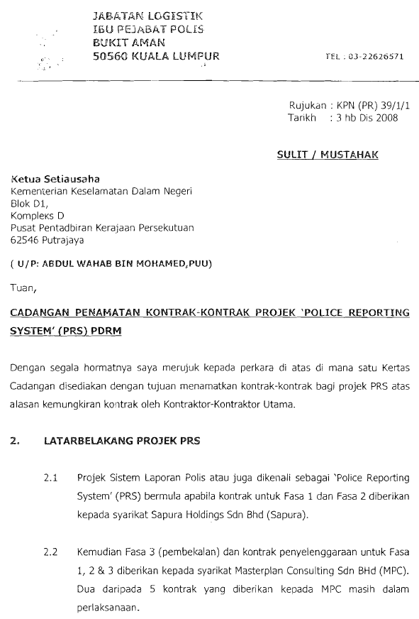 Contoh Surat Jaminan Projek