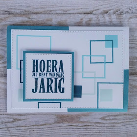 Geometric card with Scrapbook atelier webshop stamps