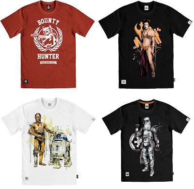 Star Wars x Addict T-Shirt Collection - Boba Fett Hunter Crest, Leia Tee, Droids Tee, Snow Trooper Tee