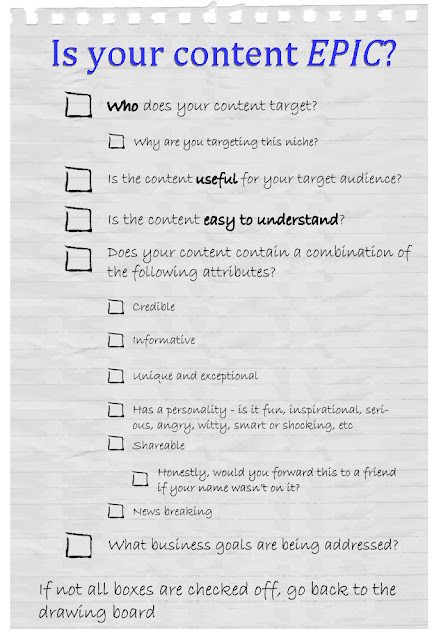 Epic Content Checklist