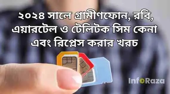  ২০২৪ সালে গ্রামীণফোন, রবি, এয়ারটেল ও টেলিটক সিম কেনা এবং রিপ্লেস করার খরচ ও প্রক্রিয়া
