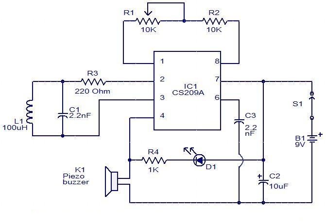 Metal Detector based on IC CS209A