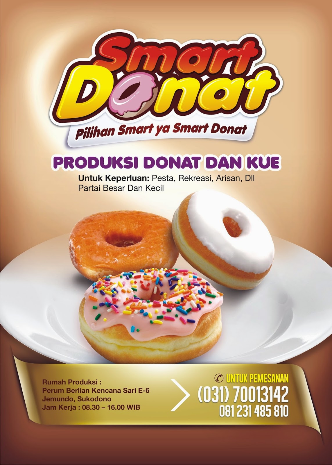 Zahrafa Art Logo  leaflet dan standing banner Smart Donat 